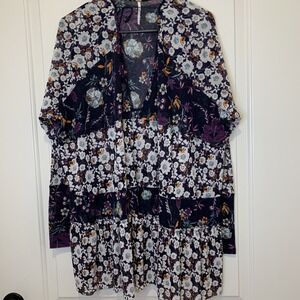 Free People Isabelle Floral Bohemian Swing Tunic Hippie Small
